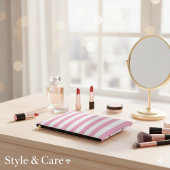 Light Pink and White Vertical Striped Etui