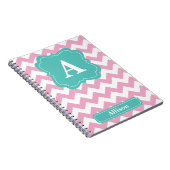 Light Pink Chevron Monogram Notitieboek (Rechterzijde)