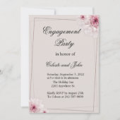 Light PInk Floral Wedding Uitnodiging (Voorkant)