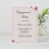 Light PInk Floral Wedding Uitnodiging (Staand voorkant)