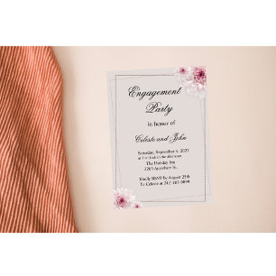 Light PInk Floral Wedding Uitnodiging