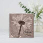 Light Pink Gerber Daisy Wedding Rehearsal Dinner Kaart (Staand voorkant)