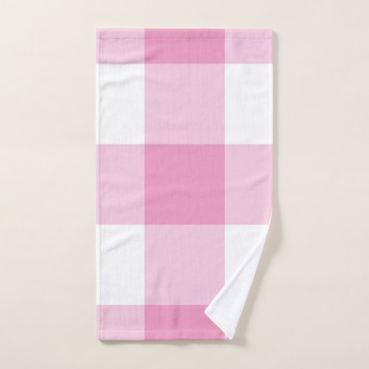 Light Pink Gingham Patroon Bad Handdoek (Handdoek)
