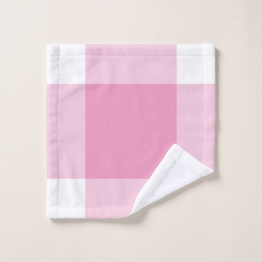 Light Pink Gingham Patroon Bad Handdoek (Wasdoekje)