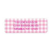 Light Pink Gingham Plaid Etiket (Voorkant)