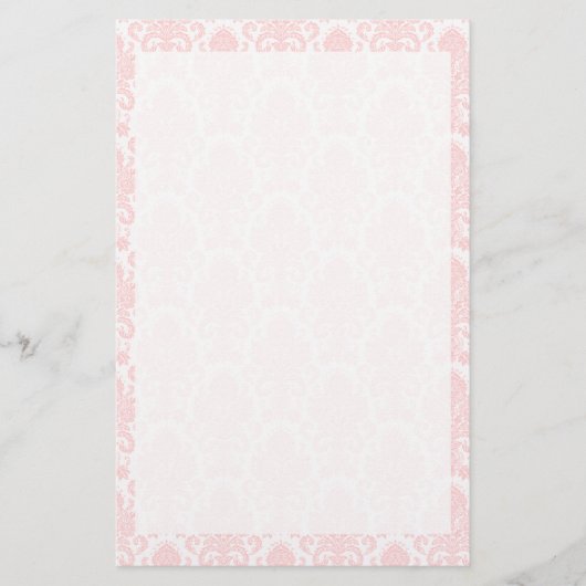 Light Pink Girly Damask Briefpapier (Voorkant)