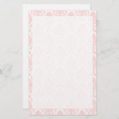 Light Pink Girly Damask Briefpapier (Voorkant / Achterkant)