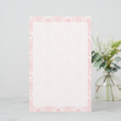 Light Pink Girly Damask Briefpapier (Staand voorkant)