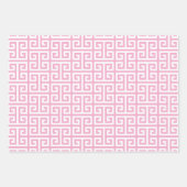 Light Pink Greek Key Inpakpapier Vel (Voorkant 3)