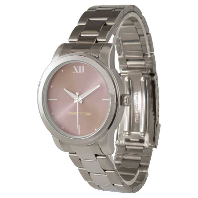 Light Pink Metallic Perfekt eWatch Horloge (Gekanteld)