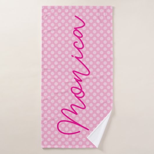 Light Pink Monotone Polka Dot (Serviette de bain)