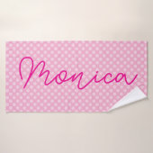 Light Pink Monotone Polka Dot (Serviette de bain)