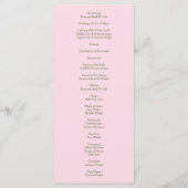 Light Pink Peony & Roos Floral Wedding Programs Menu (Achterkant)