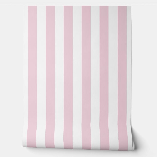 Light Pink Peony Stripes Behang (Afrollen)