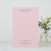 Light Pink Plain Attractive Stylish Business Briefpapier (Staand voorkant)