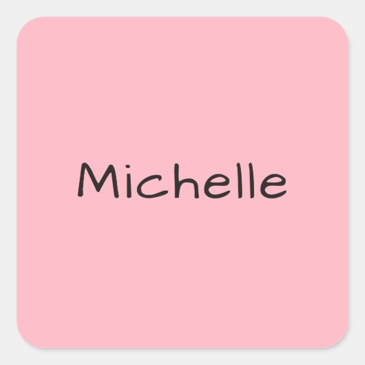 Light Pink Professional Unique Casual Handwriting Vierkante Sticker (Voorkant)