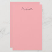 Light Pink Professional Unique Classic Handwriting Briefpapier (Voorkant / Achterkant)