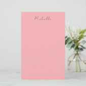 Light Pink Professional Unique Classic Handwriting Briefpapier (Staand voorkant)