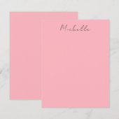 Light Pink Professional Unique Classic Handwriting Notitiekaartje (Voorkant / Achterkant)