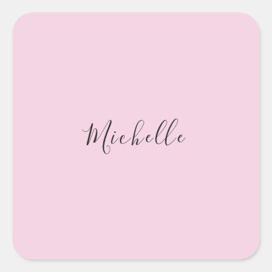 Light Pink Professional Unique Classic Handwriting Vierkante Sticker (Voorkant)
