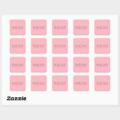 Light Pink Professional Unique Classic Handwriting Vierkante Sticker (Vel)
