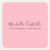 Light Pink Professional Unique Classic Handwriting Vierkante Sticker (Voorkant)