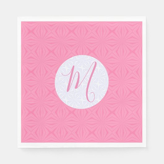 Light Pink Squiggly Squares Personalized Party Servet (Voorkant)
