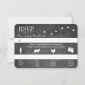 Light Powder Blue Mason Jar Chalkboard Weddenschap RSVP Kaartje (Voorkant)