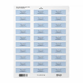 Light Powder Blue Monogram Script-retouradres Etiket (Full Sheet)