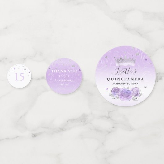 Light Purple and Silver Elegant Photo Confetti (Achterkanten)
