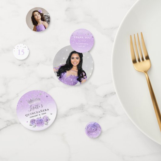 Light Purple and Silver Elegant Photo Confetti (Groep)