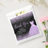 Light Purple Dress Faux Glitter Sweet 16 Birthday Bedankzakje (Gezegeld)