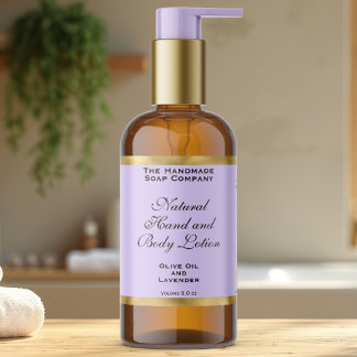 Light Purple & Gold Foil Cosmetics Bottle Label