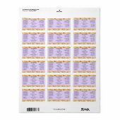 Light Purple & Gold Small Dropper Bottle Label (Full Sheet)