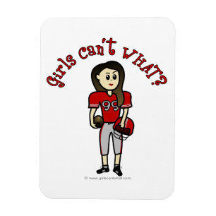 Light Red Womens Football Magneet