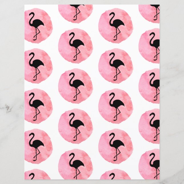 Light roze flamingo Patter Scrapbook (Voorkant)