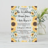 Light Rustic Sunflower Wedding Invitation (Debout devant)