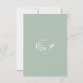 Light Sage Green Wedding Elegant Swirls Bedankkaart (Achterkant)