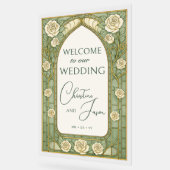 Light Sage Stained Glass Floral Wedding Welcome  (Angle)