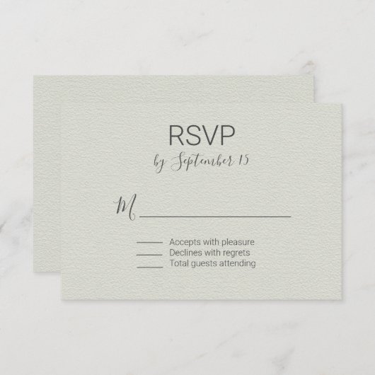 Light Sage Wedding RSVP (Voorkant / Achterkant)
