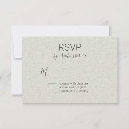 Light Sage Wedding RSVP Kaartje (Voorkant)