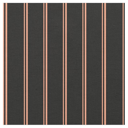 Light Salmon & Black Stripes/Lines Pattern Stof (Close Up)