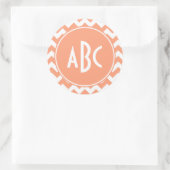 Light Salmon Chevron Monogram Ronde Sticker (Tas)