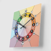 Light School Schedule Clock for Children (Square) Vierkante Klok (Hoek)
