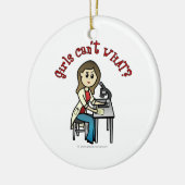 Light Scientist Girl Keramisch Ornament (Links)