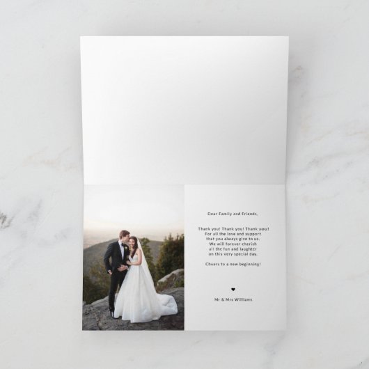 Light Script Fotobruiloft Dankjewel Kaart (Binnen)