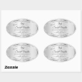 Light Silver Glitter Product Labels Monogram Logo (Vel)