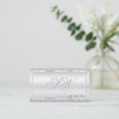 Light Silver met diamanten en Monogram Luxurous Visitekaartje (Staand voorkant)