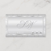 Light Silver met diamanten en Monogram Luxurous Visitekaartje (Voorkant)