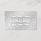 Light Silver Snake Pattern met Monogram en Logo Visitekaartje (Voorkant)